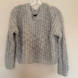 Cream chunky knit crochet sweater